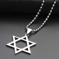 fashion star hexagram silver colour necklace woman men gifts pendant