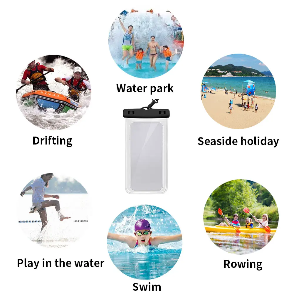 

2PCS Waterproof Phone Case Portable PVC Transparent Underwater Mobile Phone Pouch Dry Bag PV Cover For IPhone Galaxy In Water