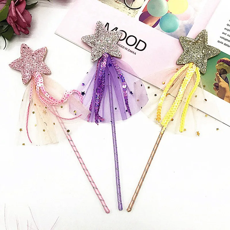 

1 Pcs Halloween Day Cute Five Pointed Star Fairy Wand Magic Stick Girl Party Princess Favors Lovely Colors