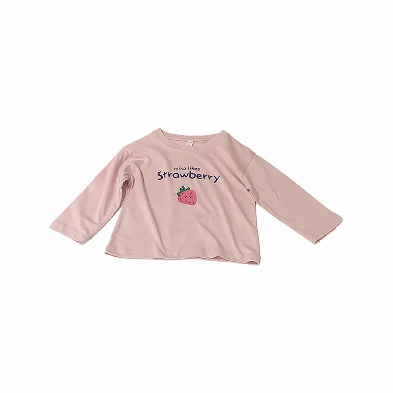 

2021 Autumn New Children's Clothes Korean Girls' Fruit Printed T-shirt Boys' Bottoming Top