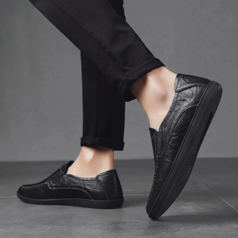Мокасины мужские из натуральной кожи дышащие повседневные | Обувь