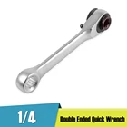 Новый мини 14 двухсторонний быстроразъемный гаечный ключ с храповым механизмом, шток гаечного ключа, отвертка, инструменты, ручной гаечный ключ с храповым механизмом, быстроразъемный ручной инструмент