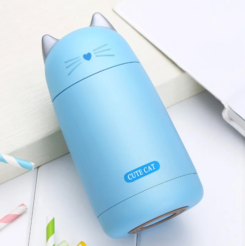 Новая мини вакуумная кружка с милым котом детский термос из нержавеющей стали