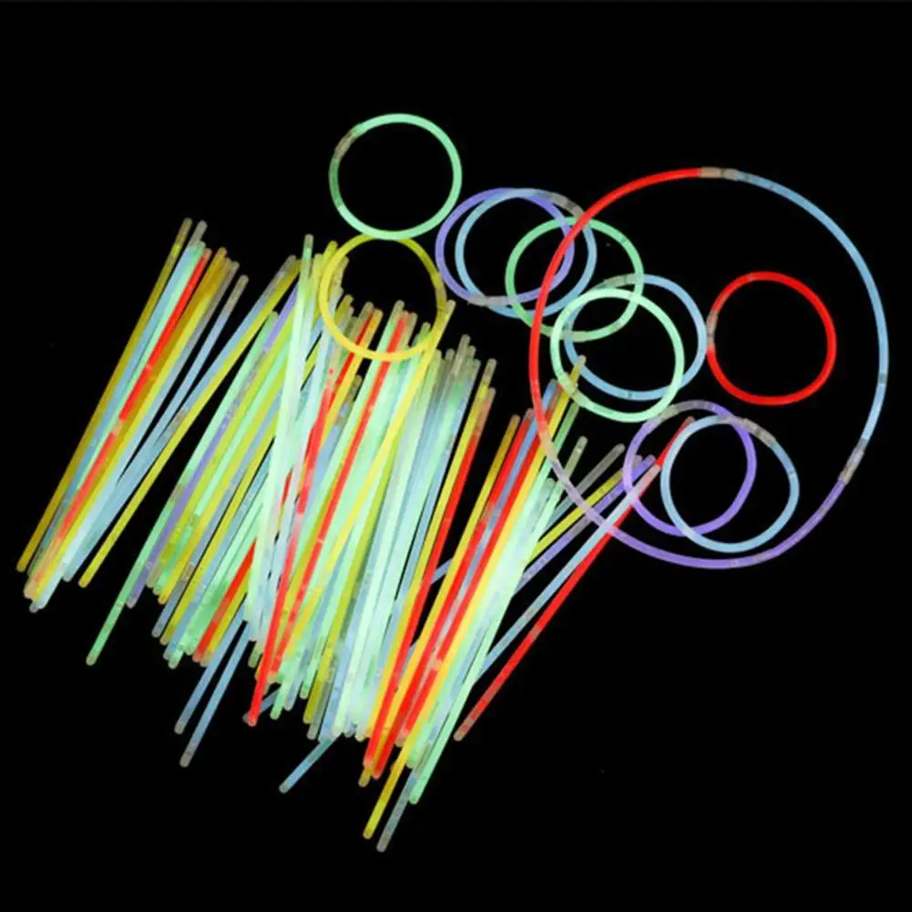 

Разноцветные светящиеся палочки для Хэллоуина, 100 шт., портативные флуоресцентные браслеты «сделай сам» для дома