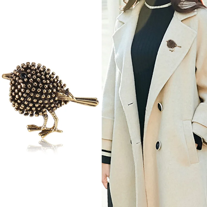 

WYBU Small Fat Bird Brooches For Women Girls Scarf Collar Enamel Pins Gold Animal Brooch Female Jewelry