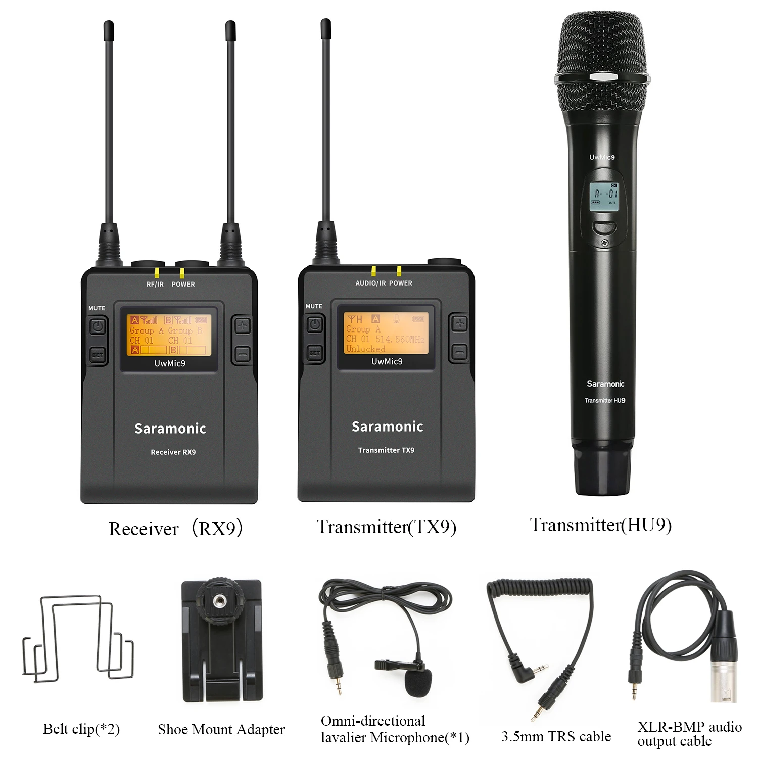 Беспроводная петличная микрофонная система Saramonic UwMic9 Kit3/4 UHF для цифровых