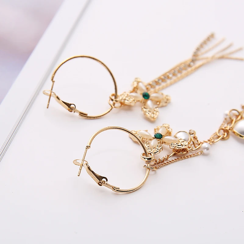 Темпераментные Длинные китайские серьги в стиле ретро с узлом корейские