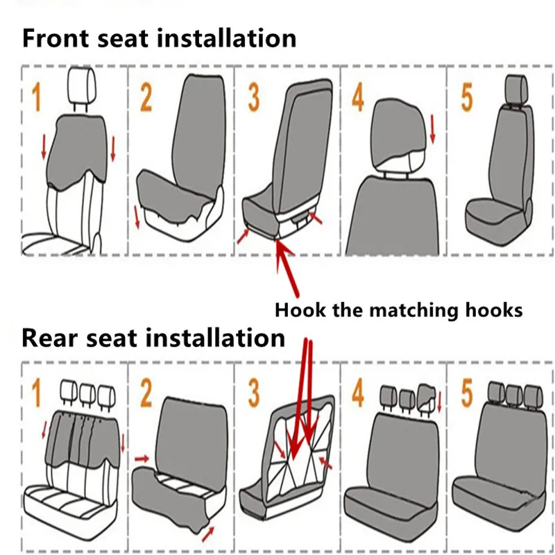 

5 Seats Car Seat Covers Set Polyester Fabric Auto Protecter Covers Universal Fits Most Cars Covers Car Seat Protector Breathable