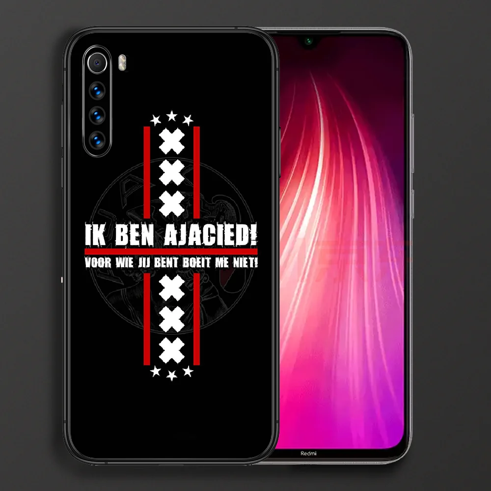 

Ajax Team Hard Phone case For Xiaomi Redmi Note 7 8 8T 9 9S 4X 7 7A 9A K30 Pro Ultra black bumper soft waterproof 3D funda