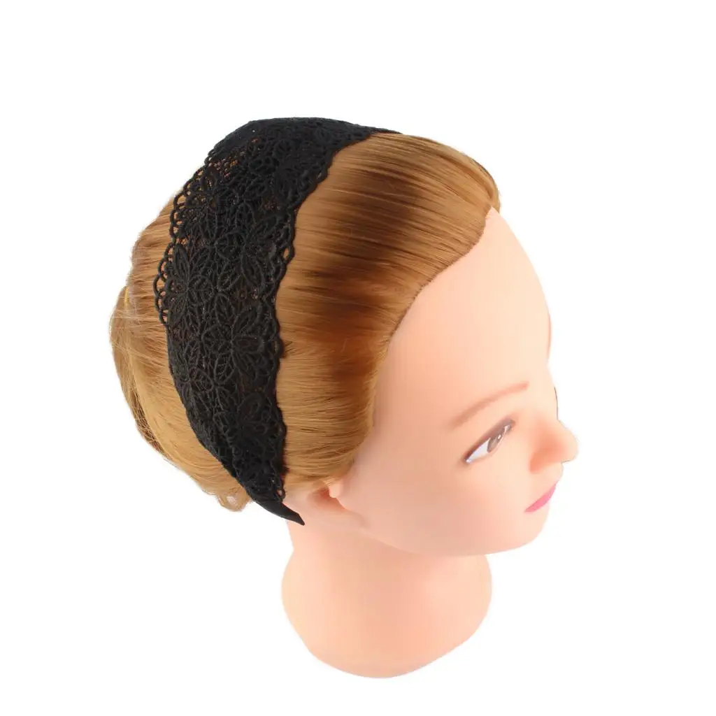 

Fashion Women Elastic Lace Hair Band Accessories 6cm Wide Headband Head Wrap