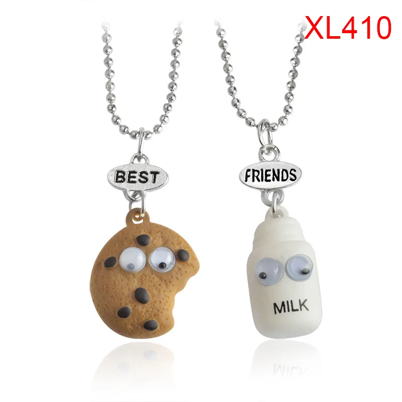 2 шт./компл. печенья молока лучшие друзья/подвеска для лучших друзей Цепочки и