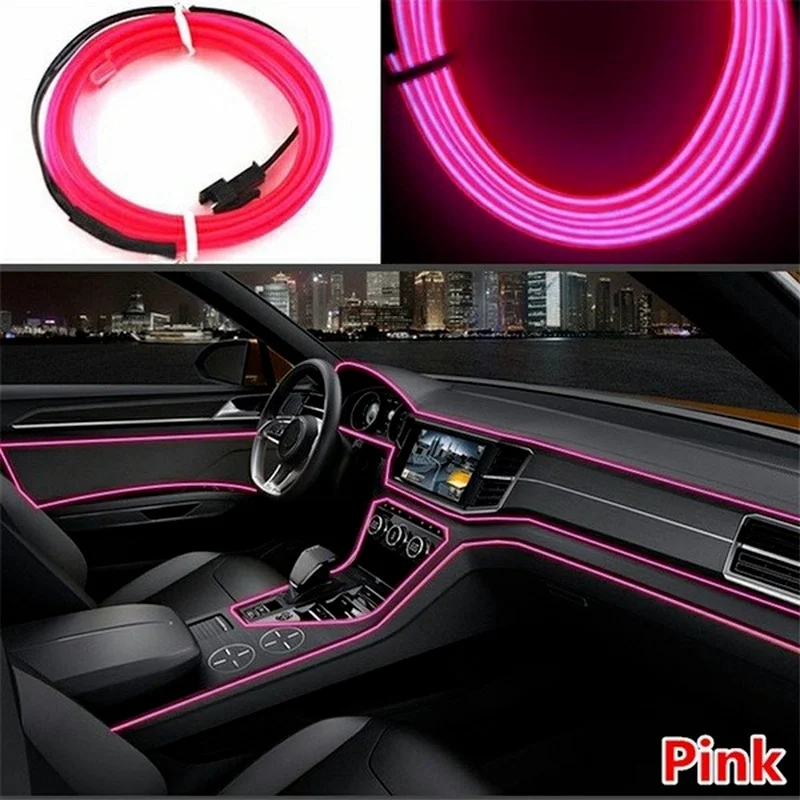 

1pc 5mcar interior accessories atmosphere lamp EL cold light line LED Ambient Light USB DIY Decorative Auto Ambient Accessories