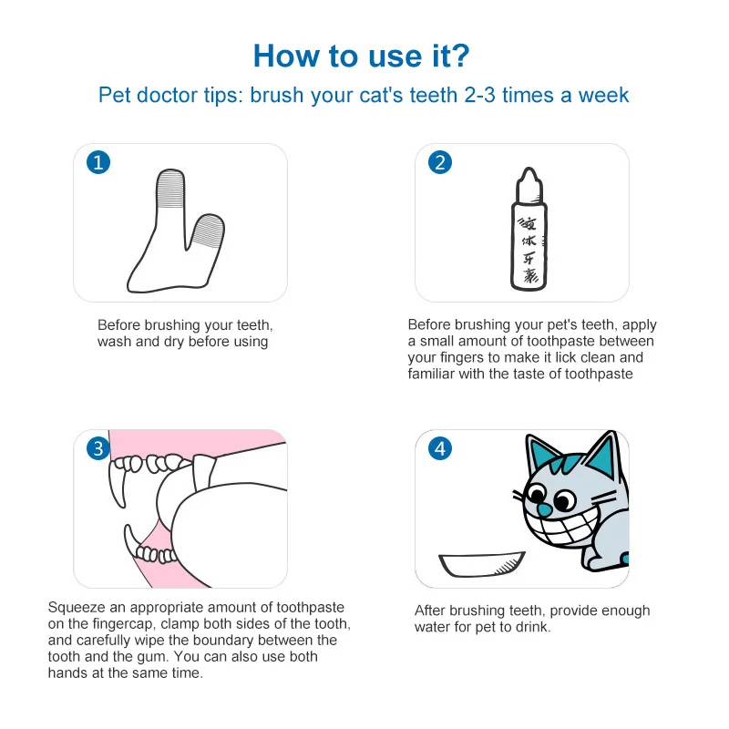 

Pet Toothbrush Pet Finger Toothbrush Teddy Dog Brush Bad Breath Tartar Teeth Care Dog Cat Cleaning Supplies Soft Tooth Brush