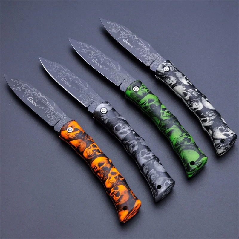 Складной нож с 3d-рисунком черепа уличный карманный мини-нож из нержавеющей стали