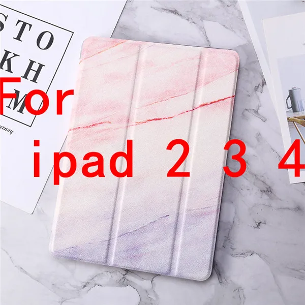 Pink ТПУ чехол для ipad Mini 1 2 3 4, ipad 2, 3, 4, ipad Air 2 4 раза планшетный Стенд кожаный чехол для ipad чехол 9,7 Pro 9,7 10,5 чехол - Цвет: Pink