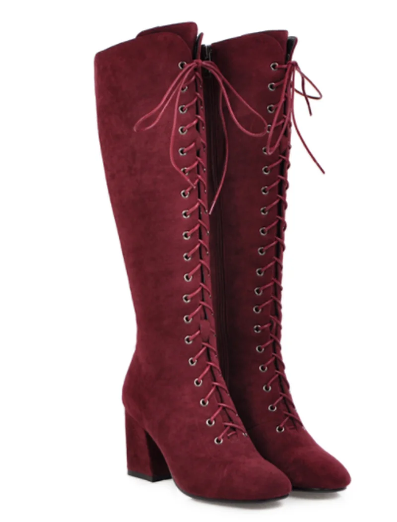 Женские ботинки новинка зимняя модная женская обувь на высоком каблуке с круглым