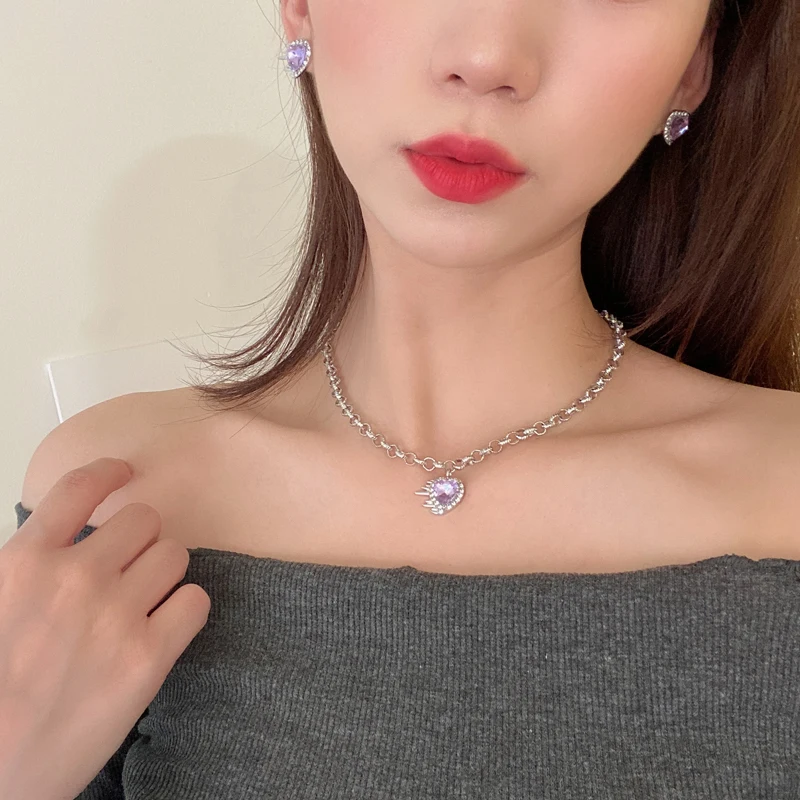 Современные ювелирные изделия фиолетовое искусственное ожерелье популярный