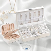 fashion jewelry storage box womens travel makeup organizers girl earrings necklace rings display cosmetic collection products