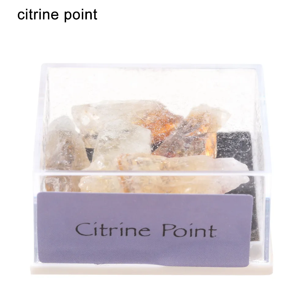 citrine point 1 коробка Натуральный Необработанный Рудный кварц образец кристаллического минерала энергетические целебные камни необработанные драгоценные камни коллекционные украшения - Цвет: citrine point