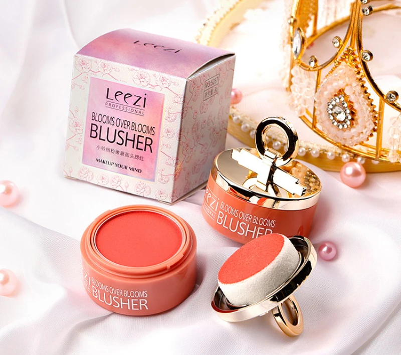 Новинка 3 цвета мерцающие матовые румяна маленькие розовые в форме грибов