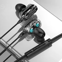 3 5mm in ear wired headphone quad drivers high bass earphones hi fi stereo earbuds with mic for xiaomi samsung huawei iphone