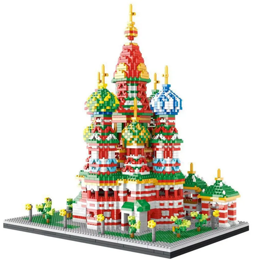 4650 + Mirco архитектурные блоки красочные строительные игрушки для церкви собор