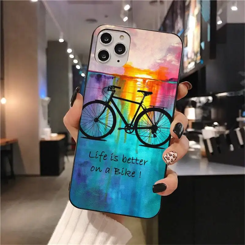 

Dabieshu Bicycle Bike Sport black Phone Case Hull for iPhone 11 pro XS MAX 8 7 6 6S Plus X 5S SE 2020 XR case