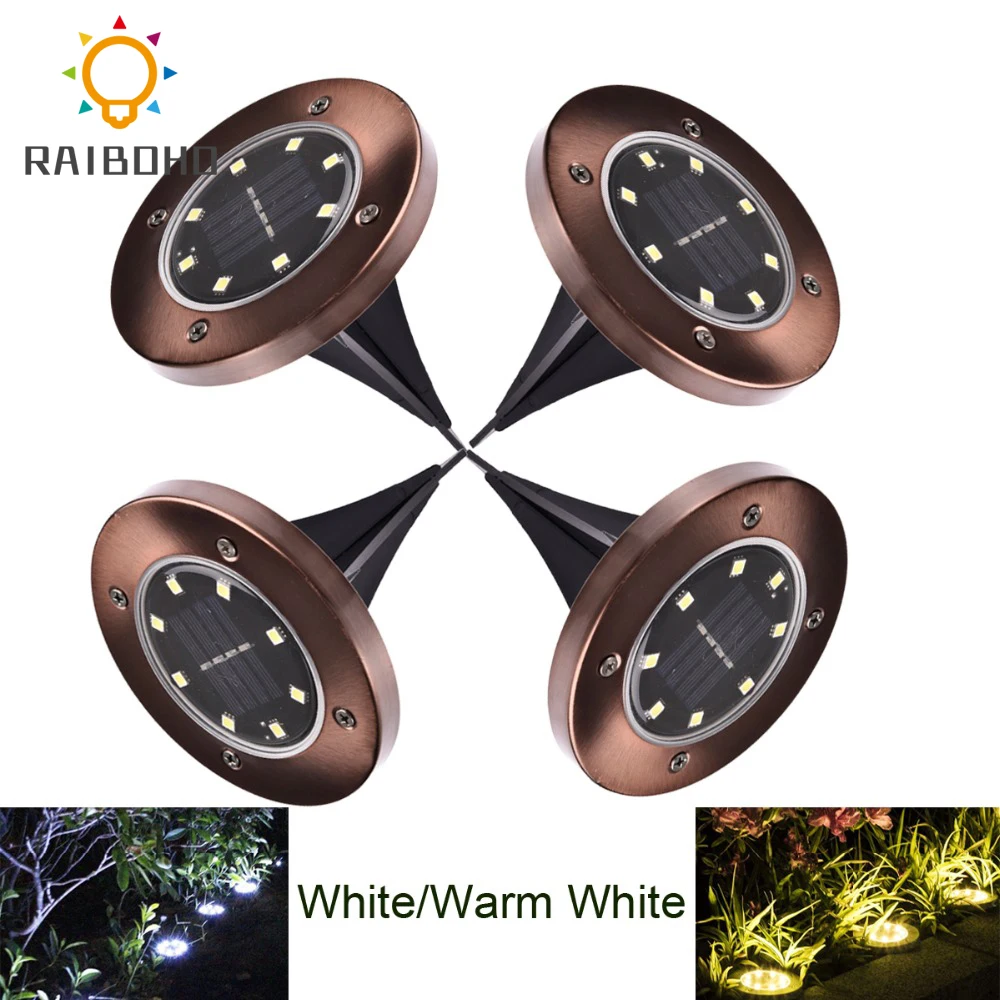 Водонепроницаемый уличный фонарь на солнечной батарее 4 шт./лот 8