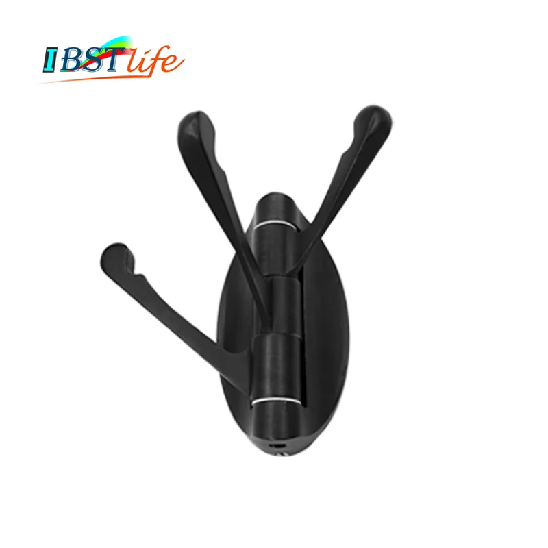 

IBST жизни черный Heavy Duty настенный Полотенца пальто вращения 3 крючка Складная Ванна Полотенца пальто шапка вешалка Аксессуары для ванной ком...