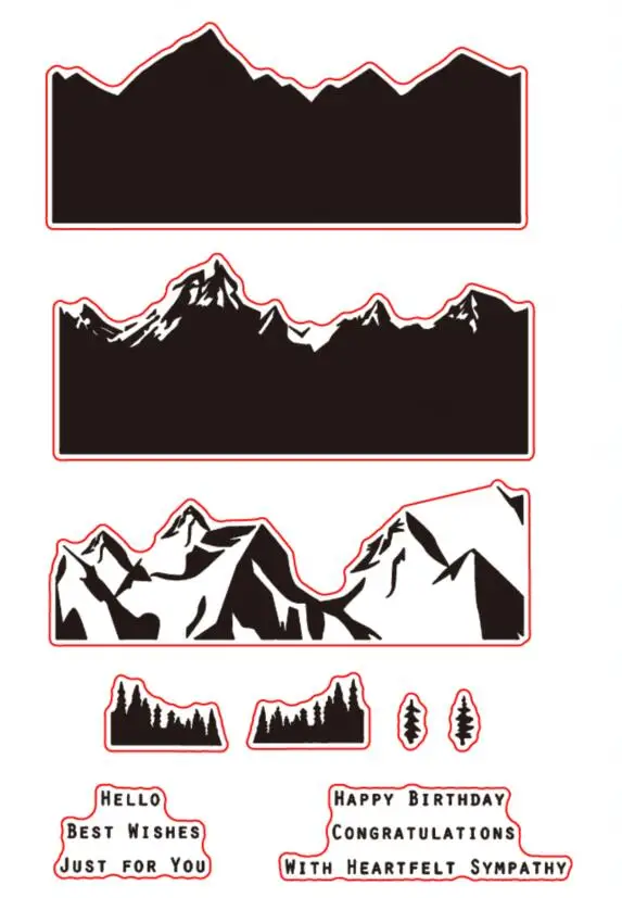 Горный прозрачный штамп или для DIY Скрапбукинг/изготовление карт/детское