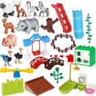 Большой Размеры аксессуары игрушки серии дом с горкой цифры парки строительные блоки друг Развивающие детские Diy творческие Кирпичи Модель