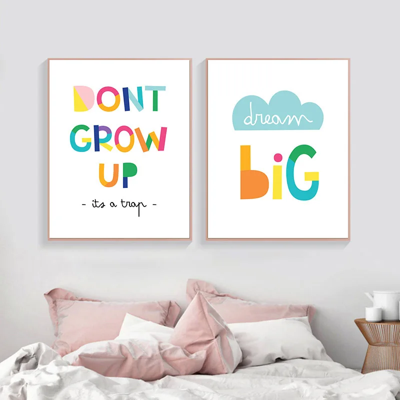 Настенная живопись плакат дети неотразимые густые постер для детской комнаты