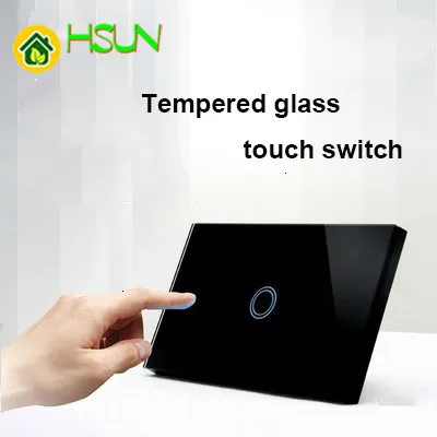 

120 type US Standard Touch screen Switch 1 Gang Glass Touch Switch 110-240V Light Sensor Waterproof Switch Wall remote control