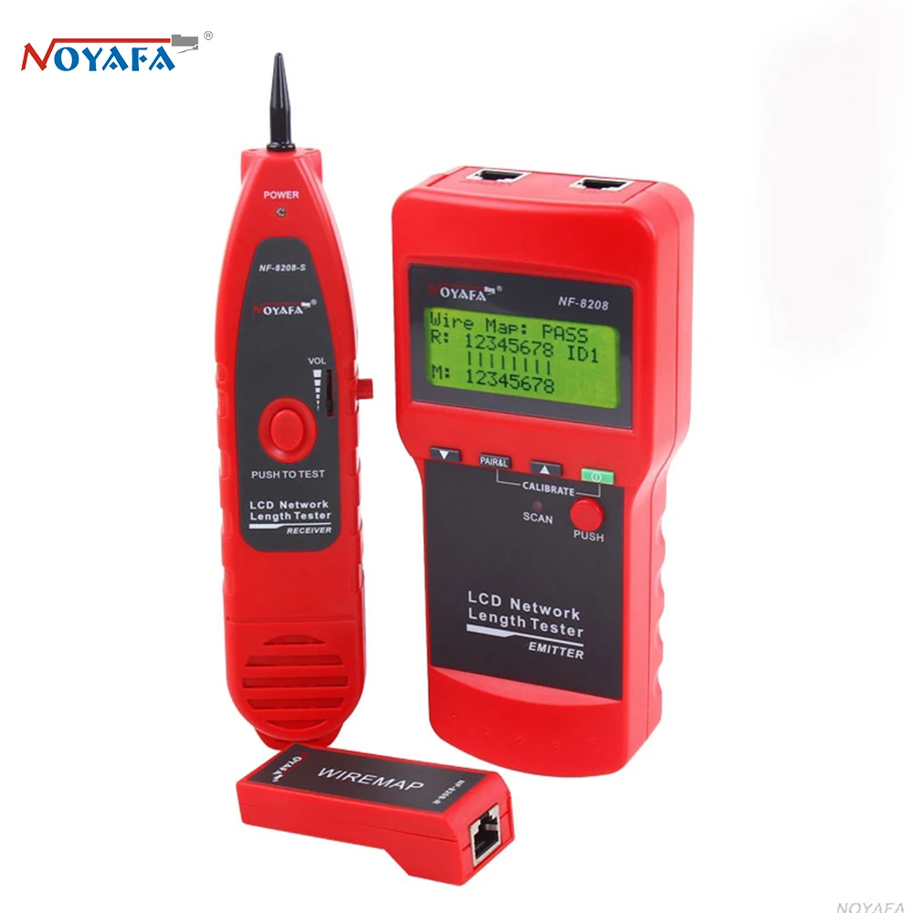 

NOYAFA NF-8208 RJ45 RJ11LCD Display Network LAN Cable Tester Wire Tracker Tracer Measure Length Scanner
