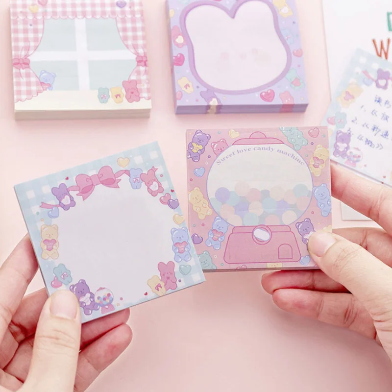 1pc Hamster Bear Planner Sticky Notes Tearable Notepad Memo Pad Scrapbook Office School Supplies Stationery Notebooks Stickers 