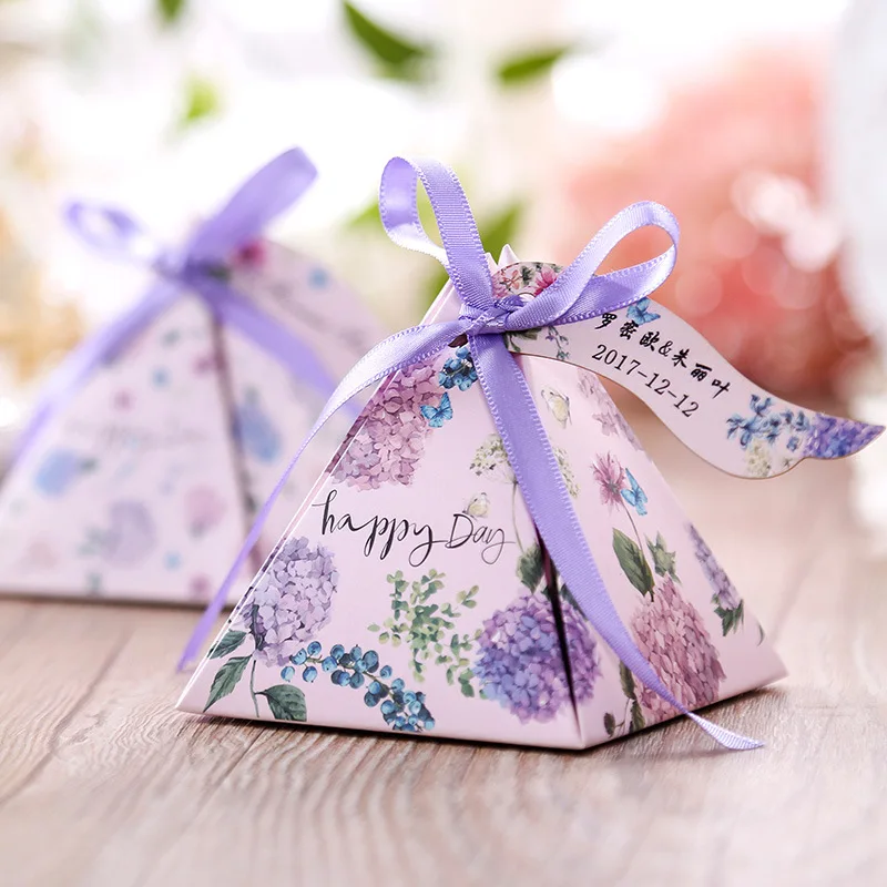 Бумажные свадебные коробочки для конфет сувенирная Подарочная коробка Упаковка