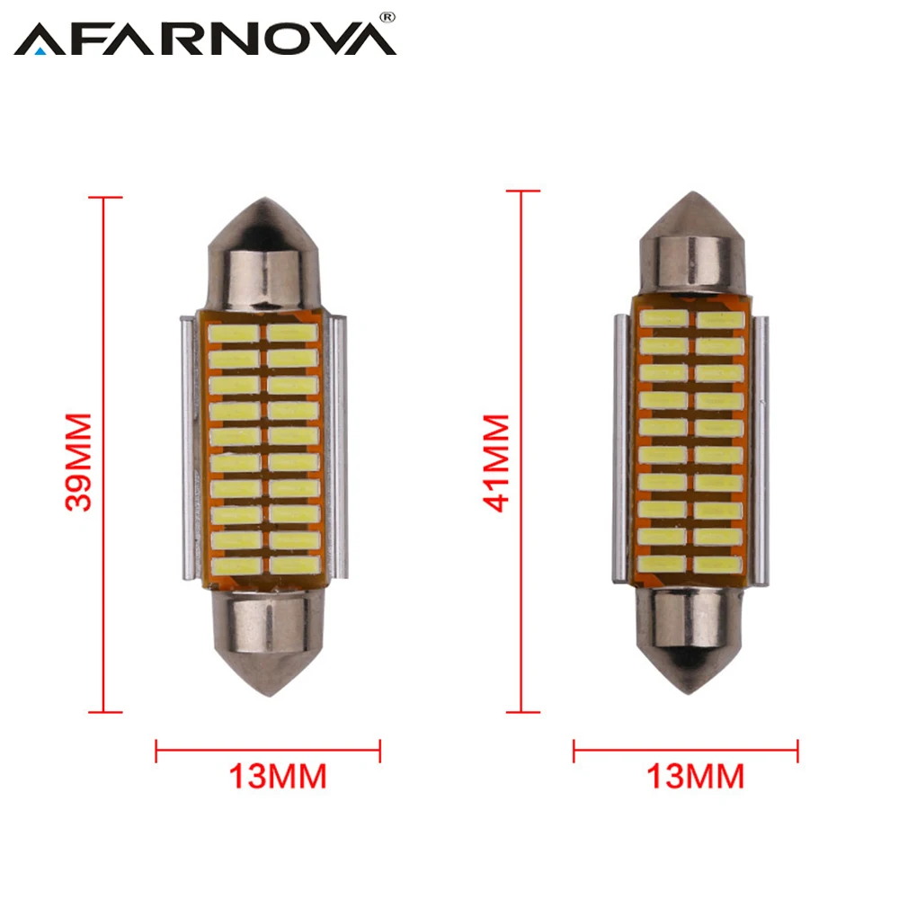 2 x Festoon C5W C10W Автомобильный светодиодный 4014 SMD 31 мм 36 39 42 Canbus без ошибок внутренний