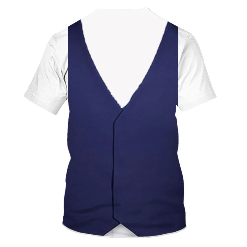 

Fake two pieces Men's T-Shirts 3D Printed tshirt Short Sleeve Funny Design Casual Tops Tees Male Halloween t shirt shirt 6xl