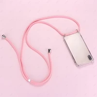 Clear Phone Case For Samsung Galaxy S22 S21 S20 Plus Ultra S10 Note Case With Strap Chain Cord Lanyard Cover