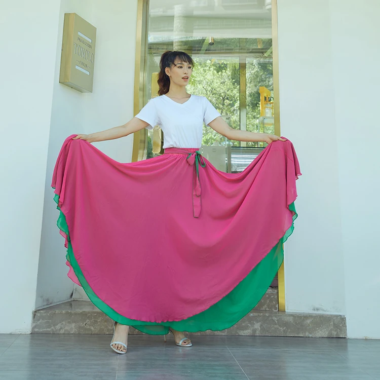 Женская традиционная испанская юбка фламенко цыганская для живота одежда с