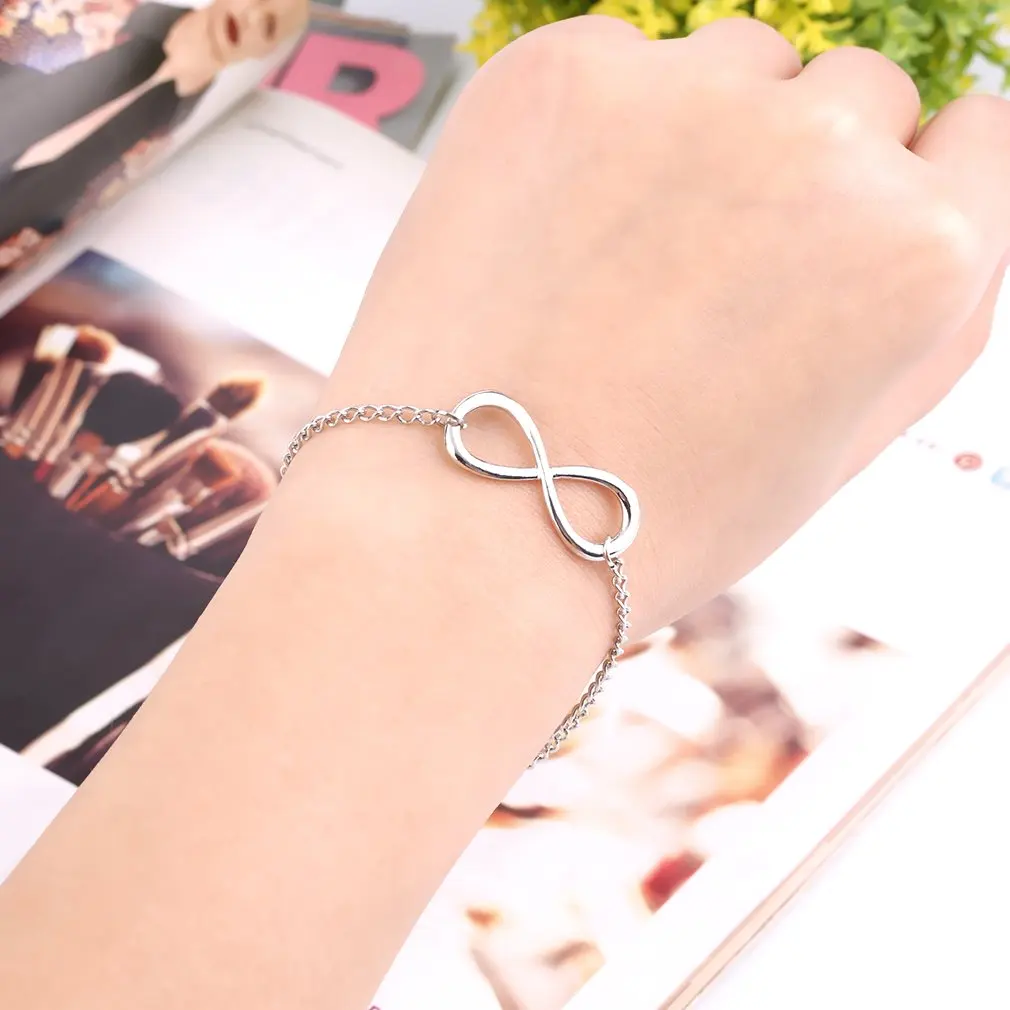 1PC Fashion Elegant Jewelry Cute Charm Love 8 Font Infinite Symbol Bracelet Hot Chain Gift Selling Wedding Accessories | Украшения и