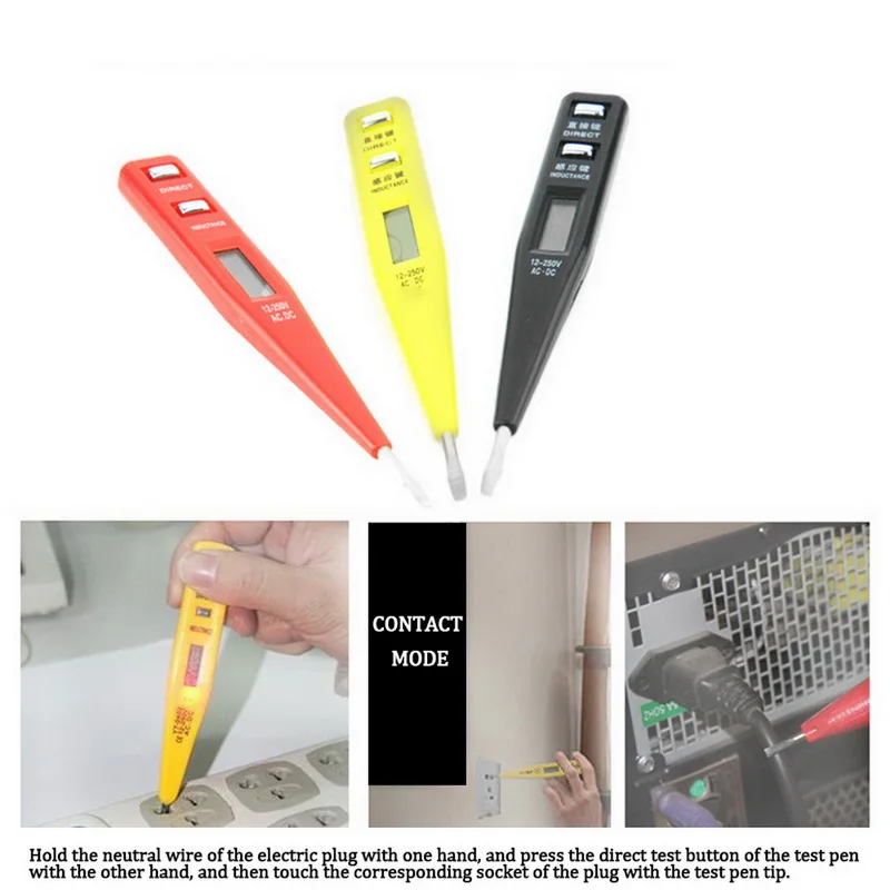 

Pen Voltage-Detector-Sensor Lcd-Display Electric-Indicator Digital AC/DC 12V-240V Power Outlet Detector Sensor Tester Pen