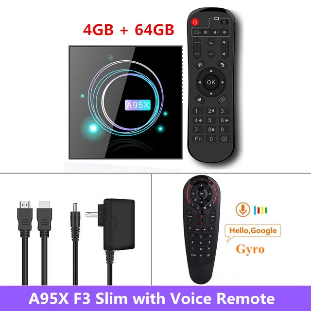 4G64G G30S Gyro Android 9,0 Smart tv Box A95X F3 тонкий 4 Гб 64 Гб Amlogic S905X3 4K медиа-проигрыватель Google 100M 2,4G& 5,0G двойной Wifi BT 4,1 телеприставка - Цвет: 4G64G G30S Gyro