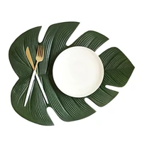 placemat dining table coasters lotus leaf palm leaf simulation plant cup coffee table mats kitchen waterproof home decor