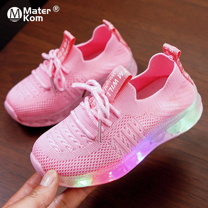 

Size 21-30 Children Led Anti-slippery Sneakers Boys Luminous Sneakers Girls Wear-resistant Glowing Shoes Baby Shoes with Light