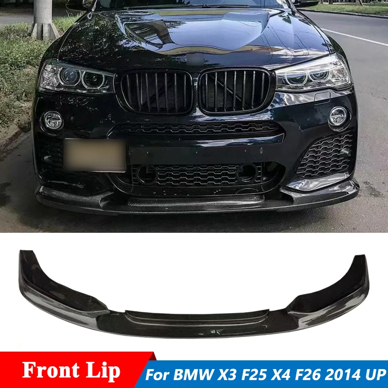 

3D Style Carbon Fiber Front Bumper Spoiler Lip For BMW X3 F25 X4 F26 M-Sporty Version Car 2014 Up