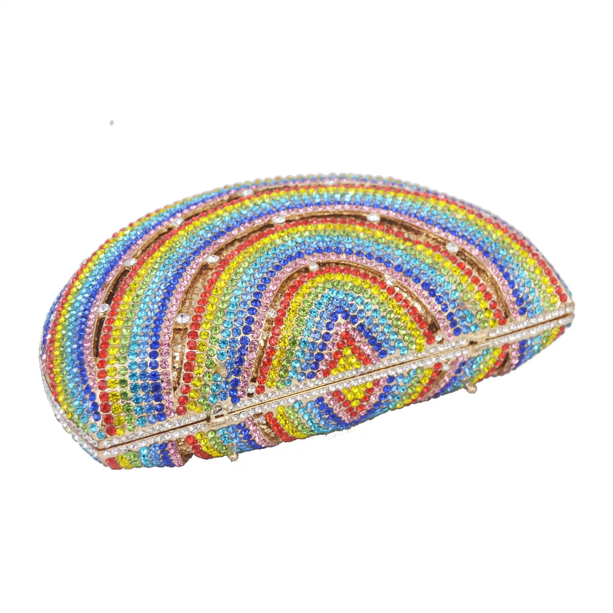 Shell Designer rainbow Crystal Evening Bags Party Purse Wedding Clutch Bags Female Handbags SC989