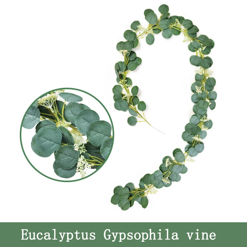 OHEART Новые DIY шелковые искусственные эвкалиптовые гирлянды растения Листья лозы