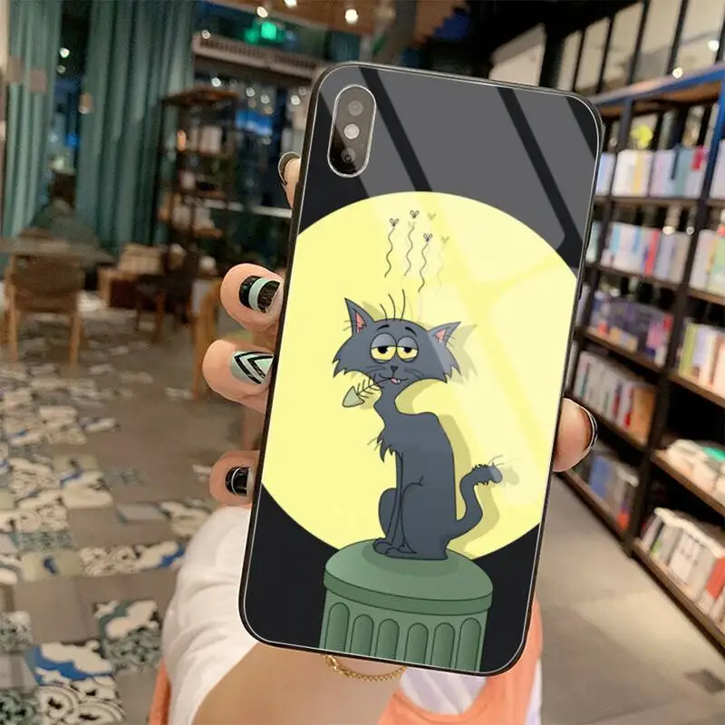 cutewanan smelly cats phone case cover tempered glass for iphone 11 pro xr xs max 8 x 7 6s 6 plus se 2020 case free global shipping