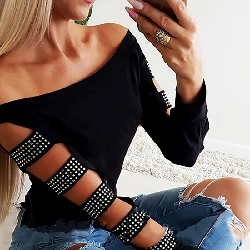 Pickyourlook женская футболка и топы с длинным рукавом на молнии сексуальная женская футболка однотонная Черная Женская футболка с воротником-стойкой осень